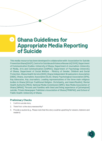 Ghana Guidelines for Appropriate Media Reporting of Suicide